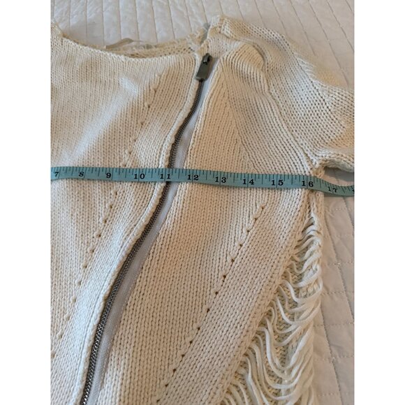 Dakota Collective Womens Ivory Knit Asymmetric Zip Cardigan - Picture 10 of 12